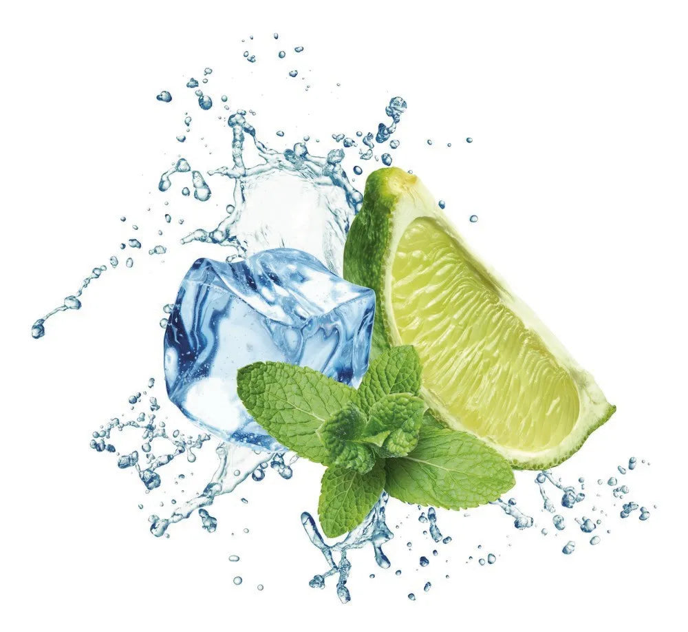 Lime, mint, ice cube