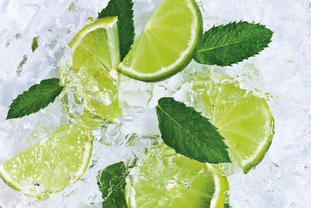 Lime, mint and ice