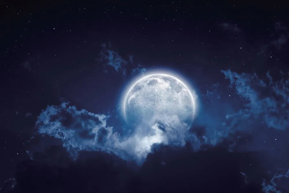 The moon in the clouds
