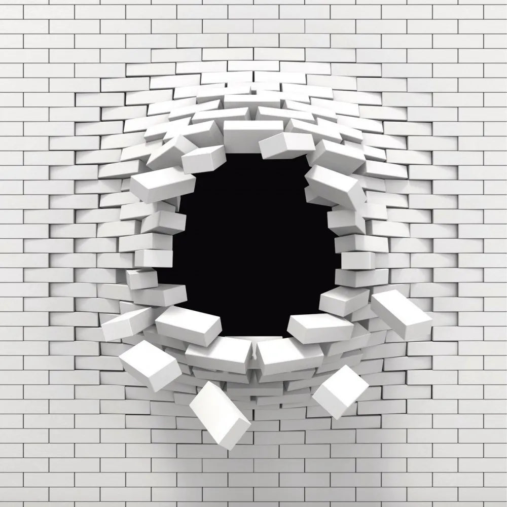The destruction of a brick wall