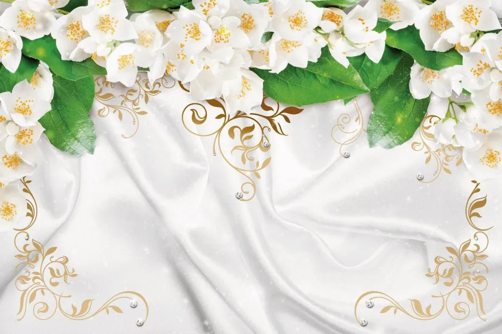 The flowers on the fabric