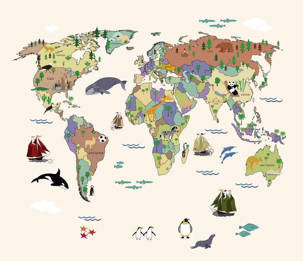 Color geographical map