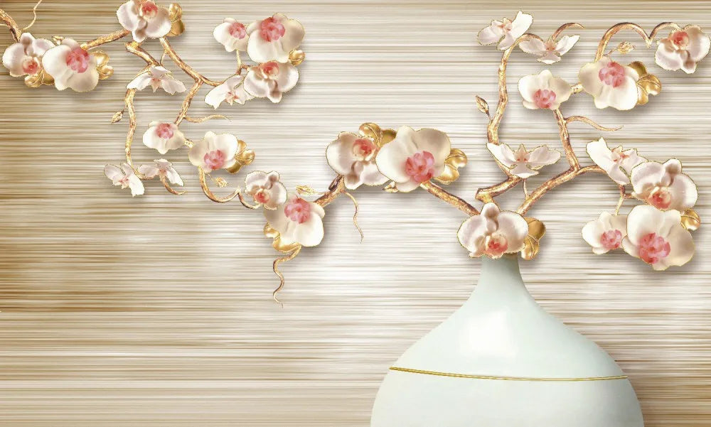 Orchids with gold 3D