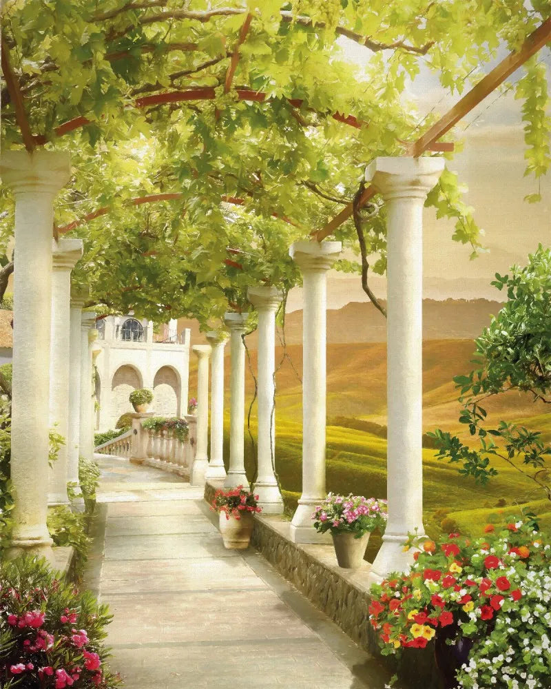 Avenue with columns, drawing