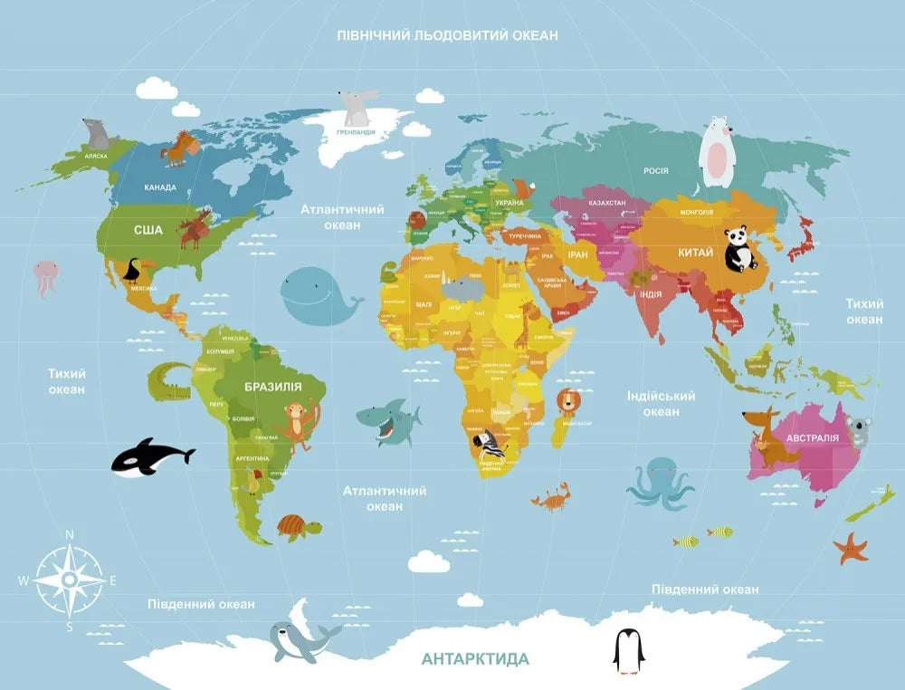 Map in Ukrainian language
