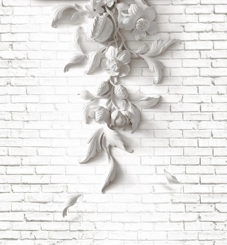 The bas-relief on a brick wall