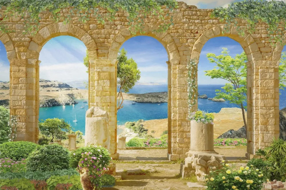 Arch at the sea, drawing