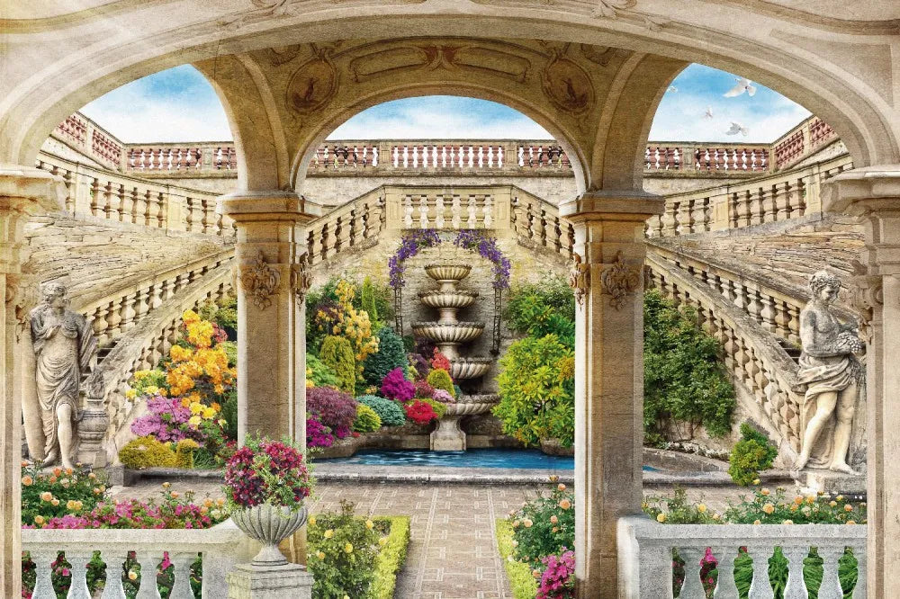 The fountain in the courtyard