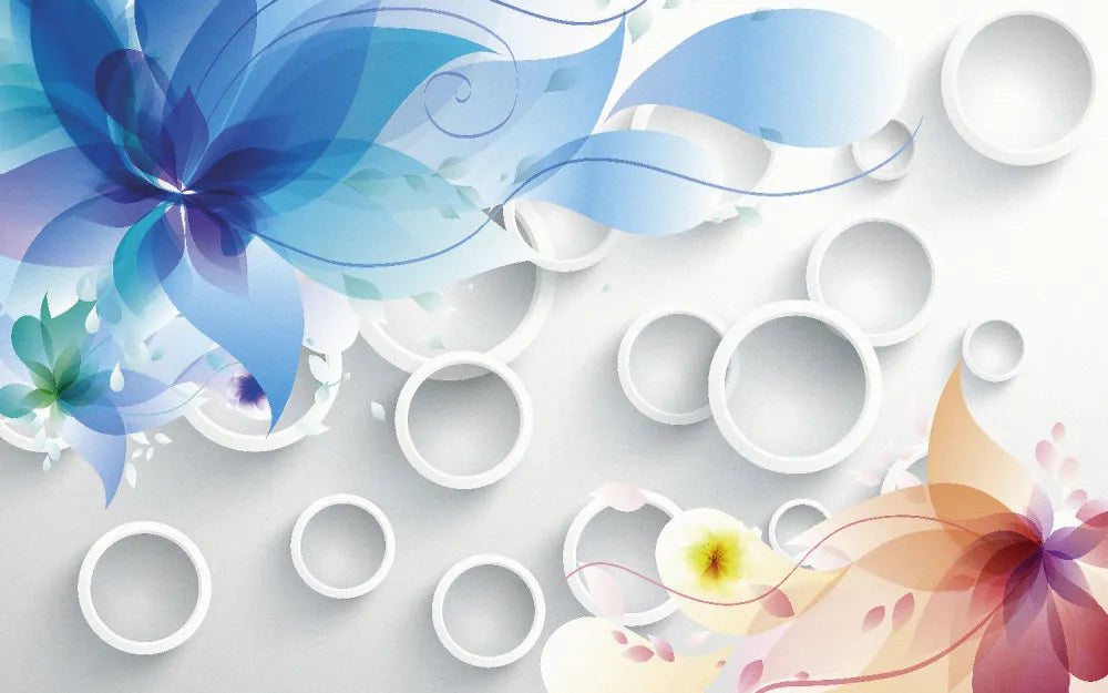 Floral patterns and rings 3D