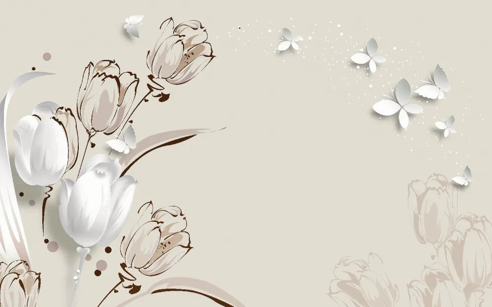 Flower and butterfly 3D
