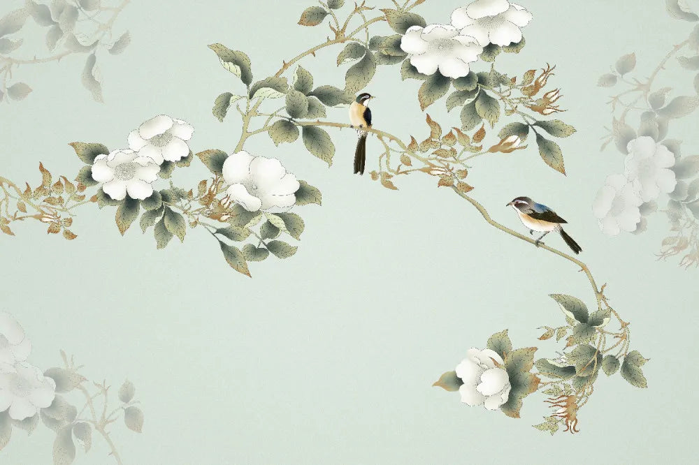 Flowers and birds pattern