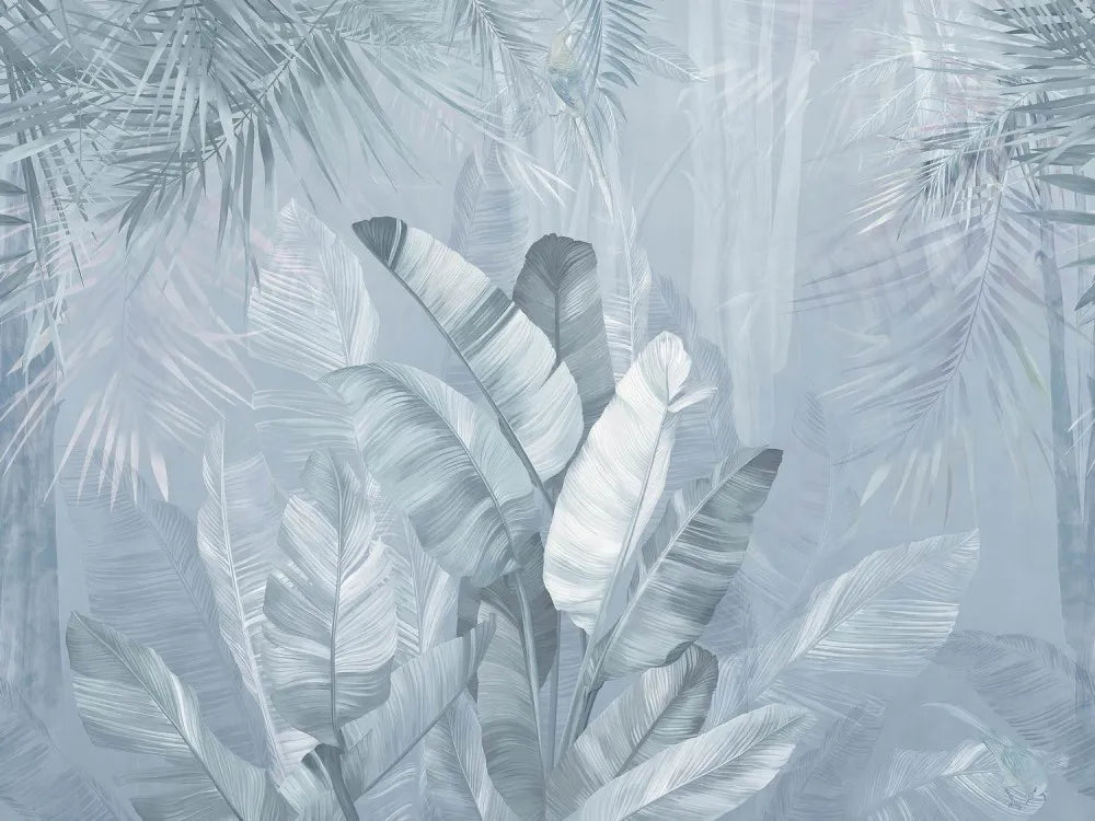 Leaves in turquoise tones