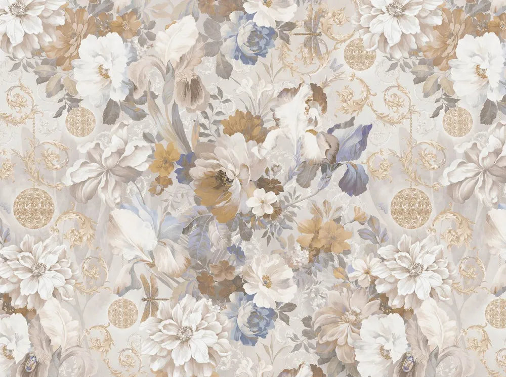 Flowers on beige background