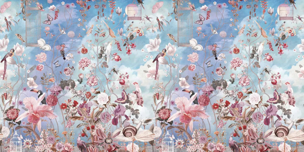 Birds in the beautiful garden
