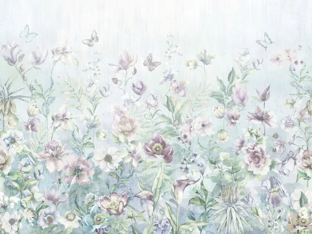 Spring flowers field