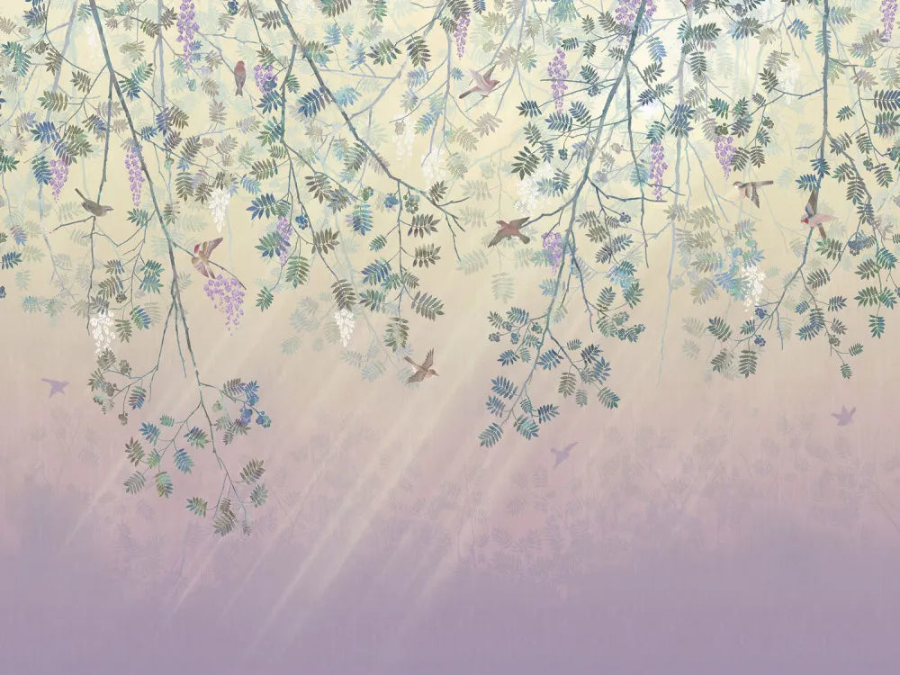 The birds in the morning garden