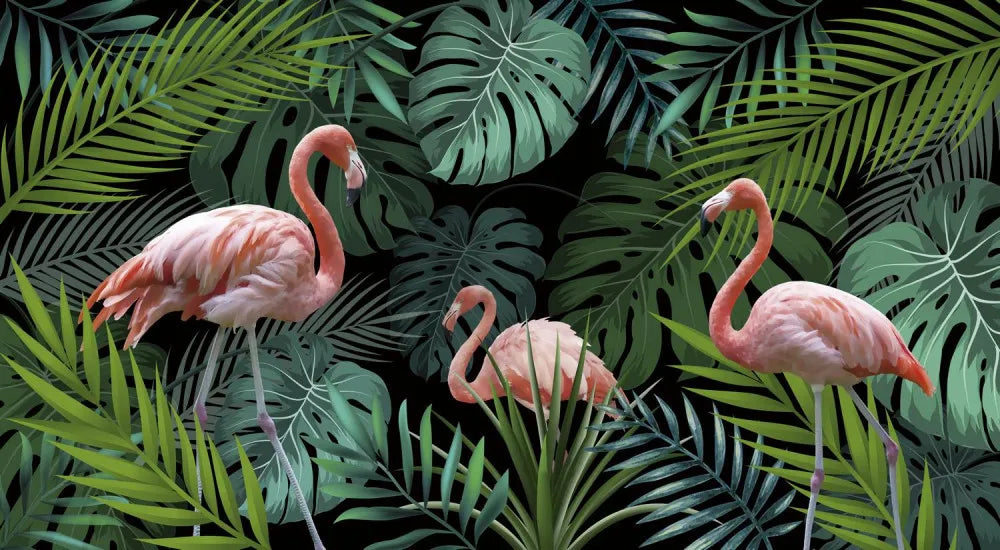 Flamingo in the jungle
