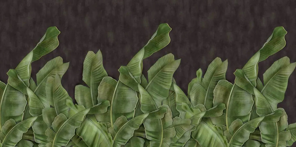 Leaves on a brown background