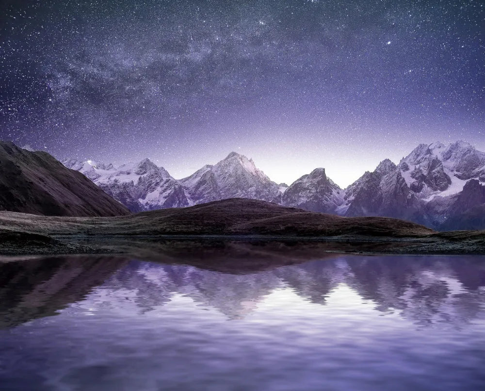 Starry sky over the mountains