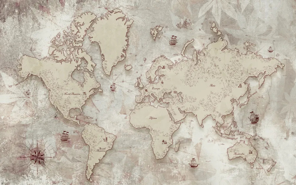 Vintage world map 3D
