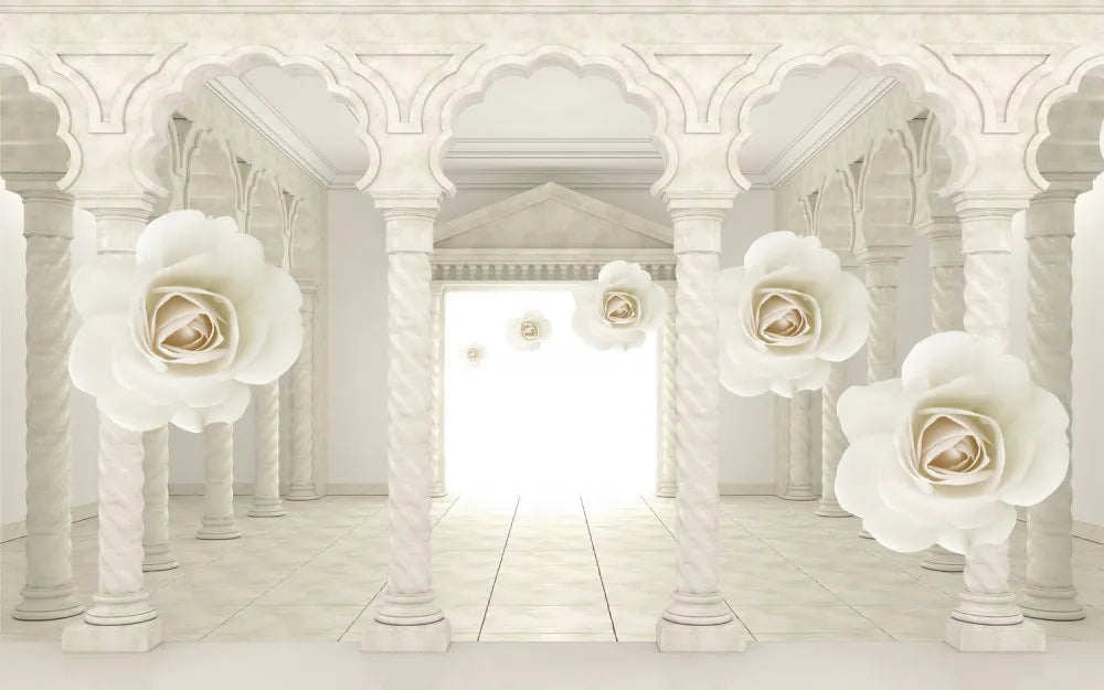 White roses and columns
