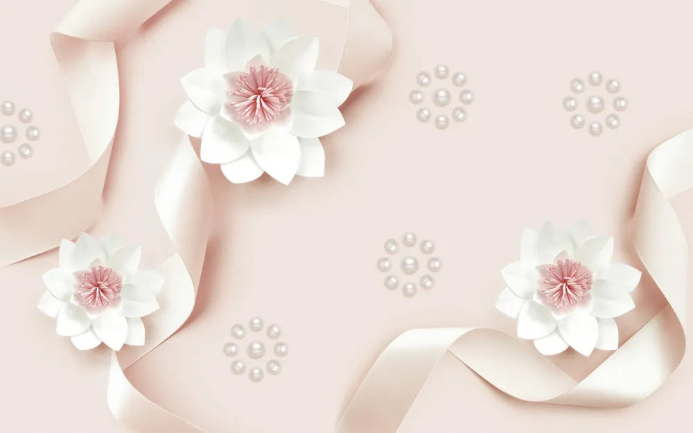 Flowers in pink ribbons