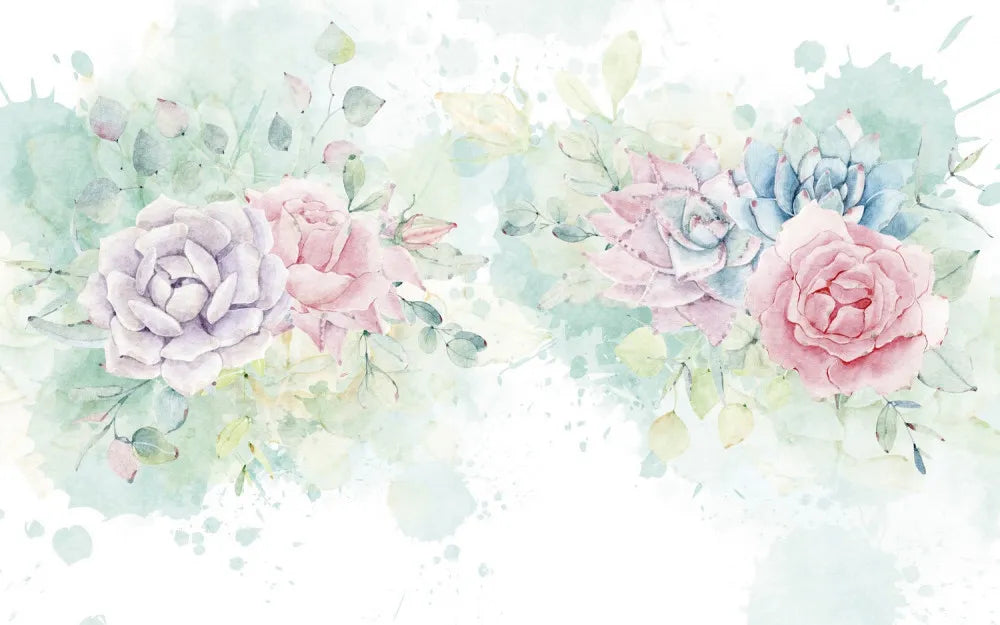 Delicate watercolor roses