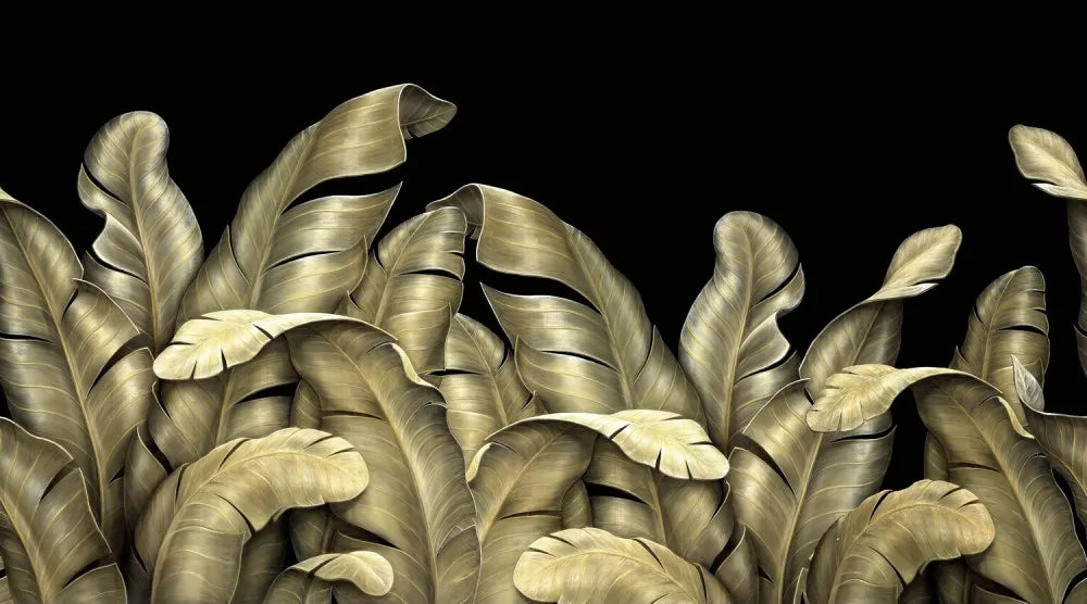 Golden banana leaves