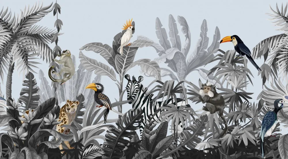 Animals and birds in the tropics