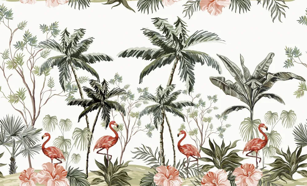 Flamingo in the rain forest