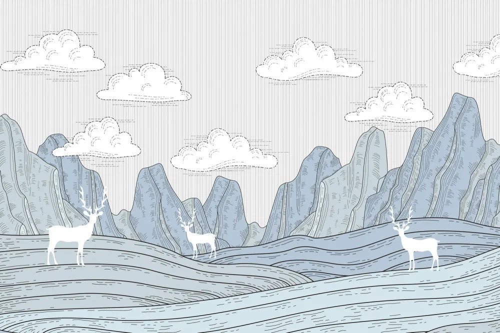 White deer in the mountains