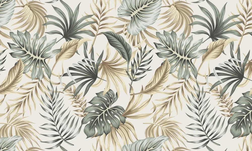 Pastel tropical leaves