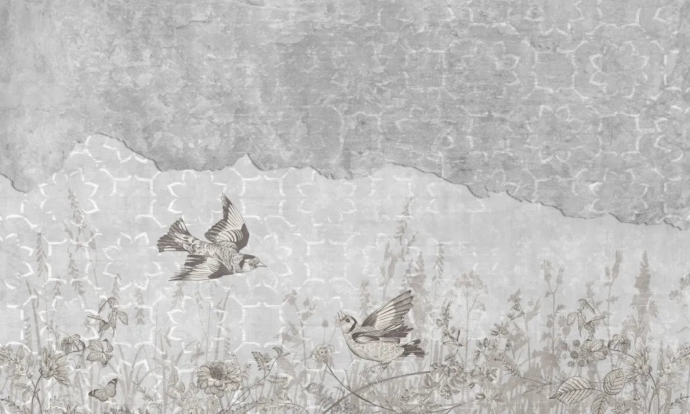 Birds in wildflowers