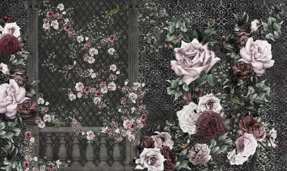 Blooming rose garden