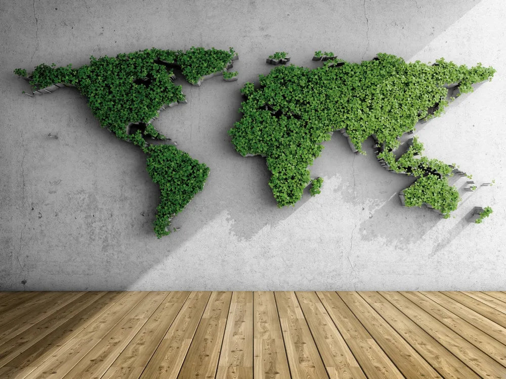 Green world map 3D