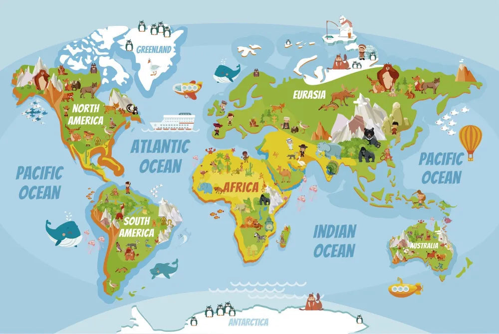 Rainbow world map