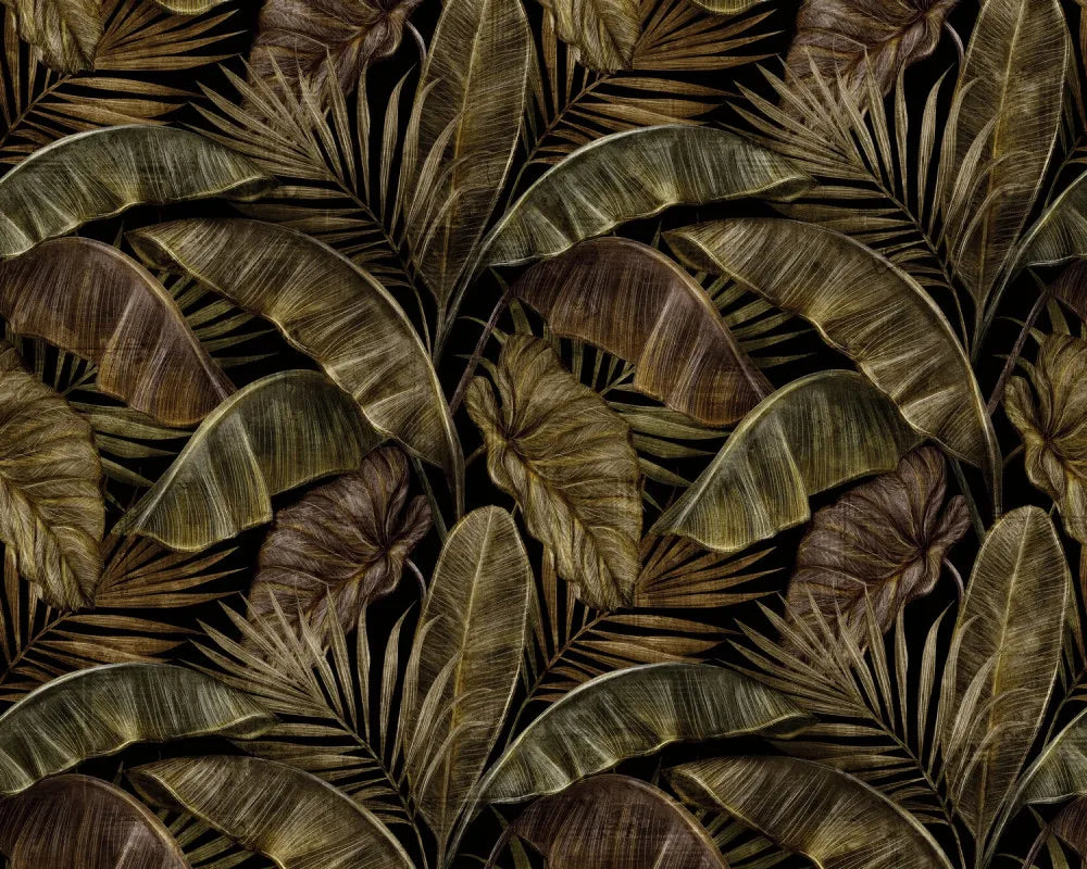 Golden tropical leaves