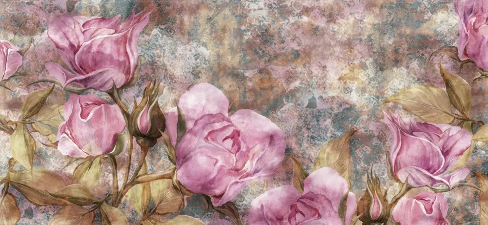 Pink roses, watercolor