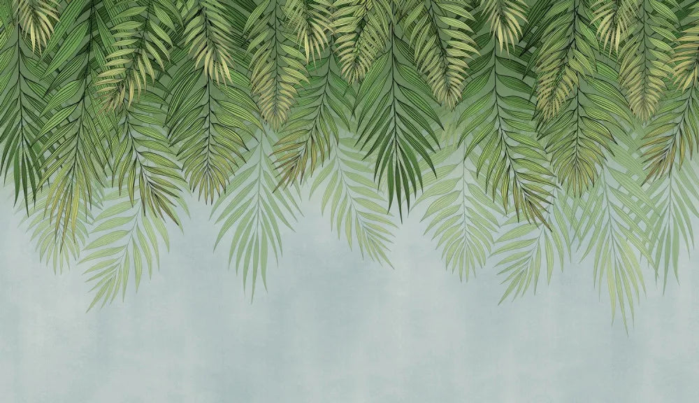 Lush palm leaves