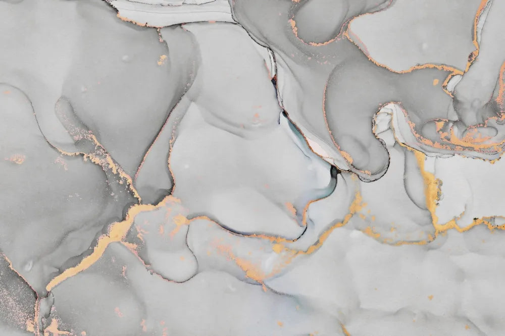 Gray and gold fluid art