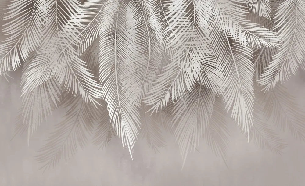 Beige palm leaves
