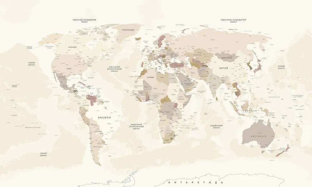 Beige world map, UKR