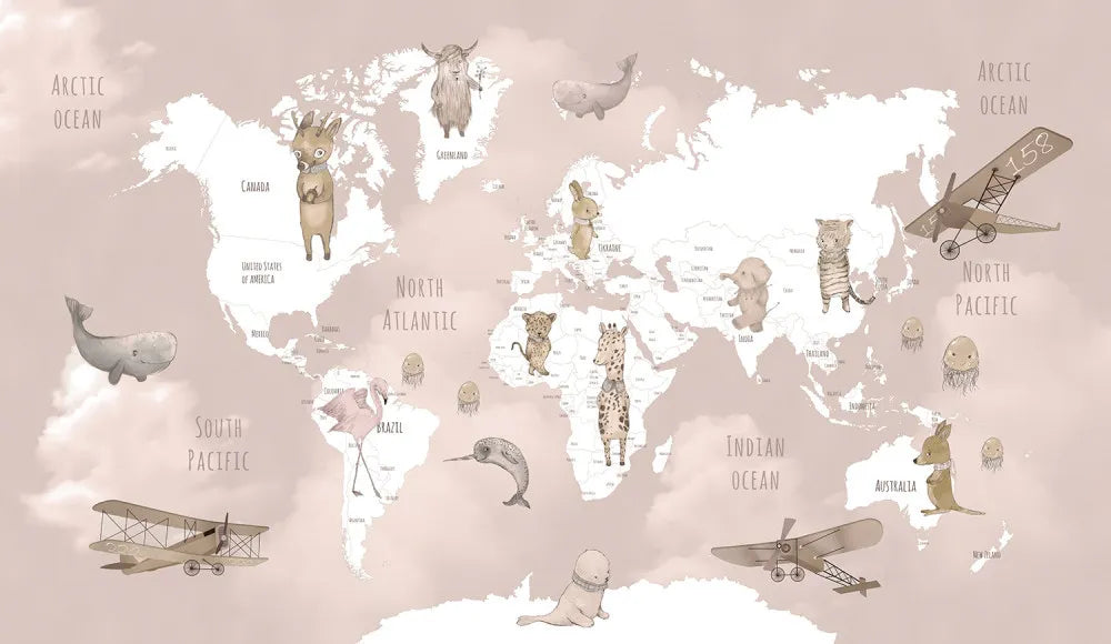 Children's world map, ENG
