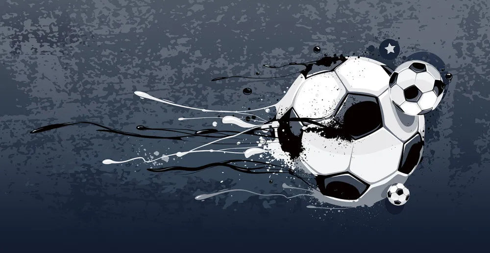 Soccer ball on blue background