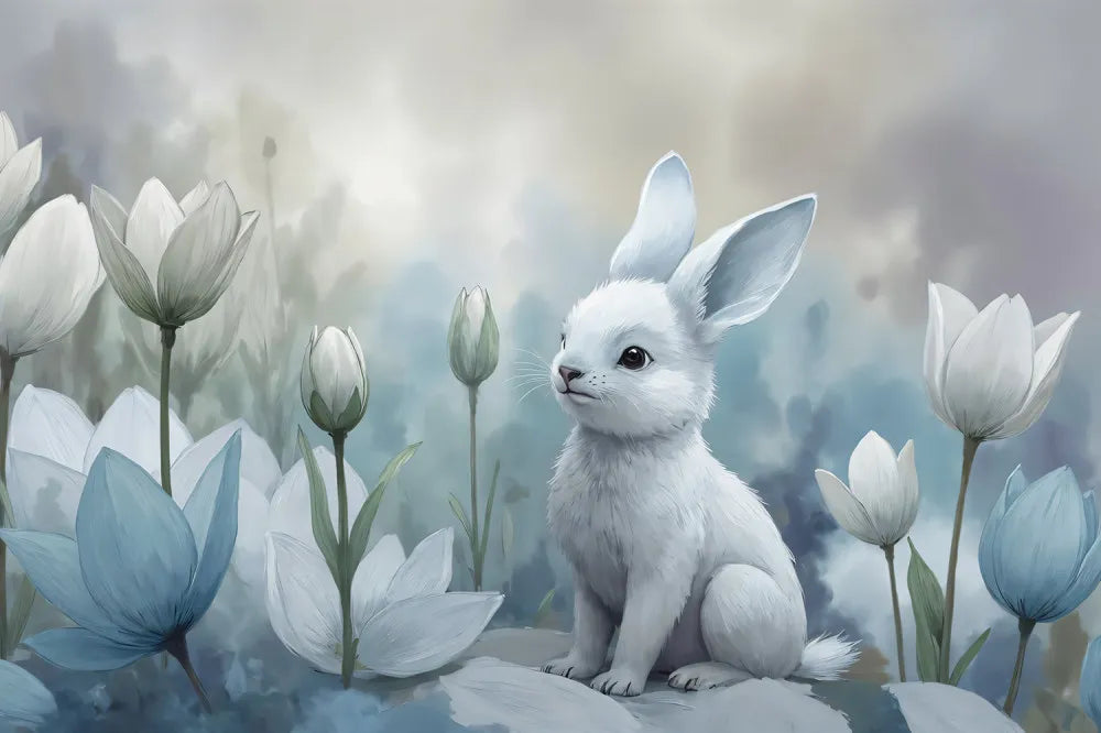 Bunny in crocuses
