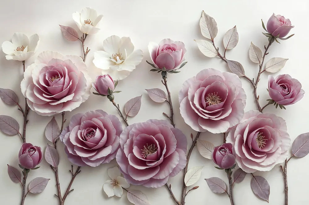 Delicate pink roses 3D