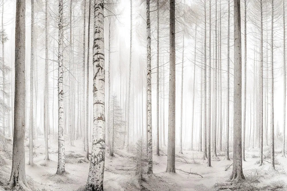 Beautiful forest, drawing