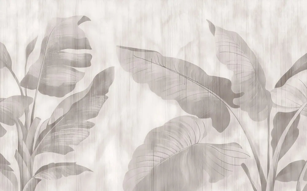 Beige pastel leaves