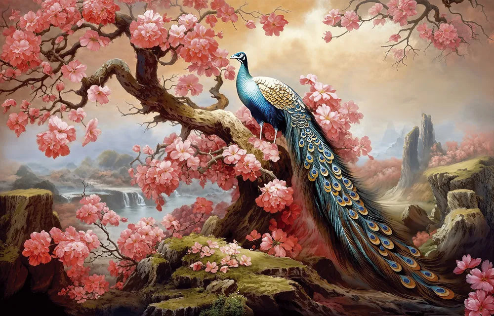 Beautiful peacock, watercolor