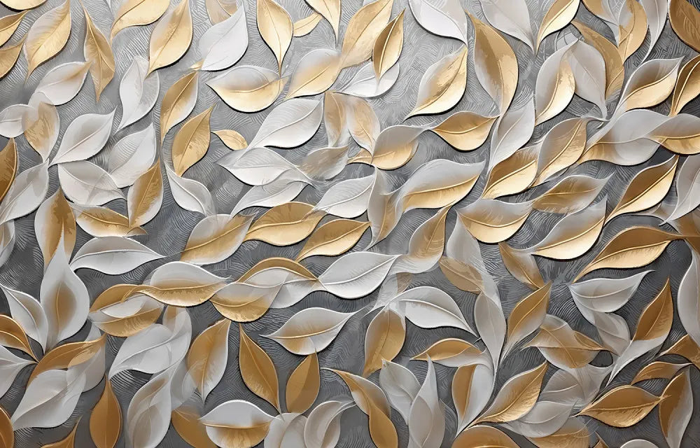 Beautiful gold leaves 3d